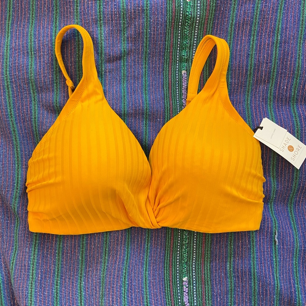 Yellow underwire 36DD bikini top